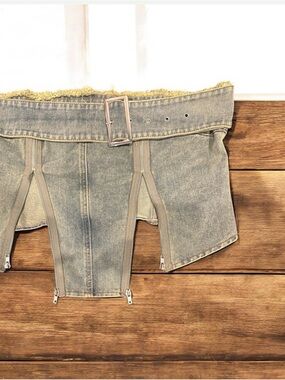 PrettyLittleThing Light Blue Denim Zip Skirt Panel